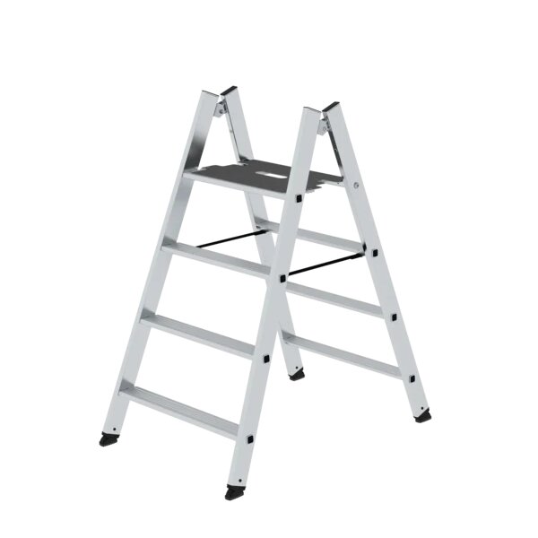 Klapptritt beidseitig begehbar Alu natur 4 Stufen, Plattformhöhe 99 cm