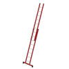 Sprossen-Schiebeleiter 2-teilig GFK/Alu mit nivello®-Traverse 2x8 Sprossen (Länge 2,45m bis 4,20m)