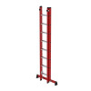 Sprossen-Schiebeleiter 2-teilig GFK/Alu mit nivello®-Traverse 2x8 Sprossen (Länge 2,45m bis 4,20m)