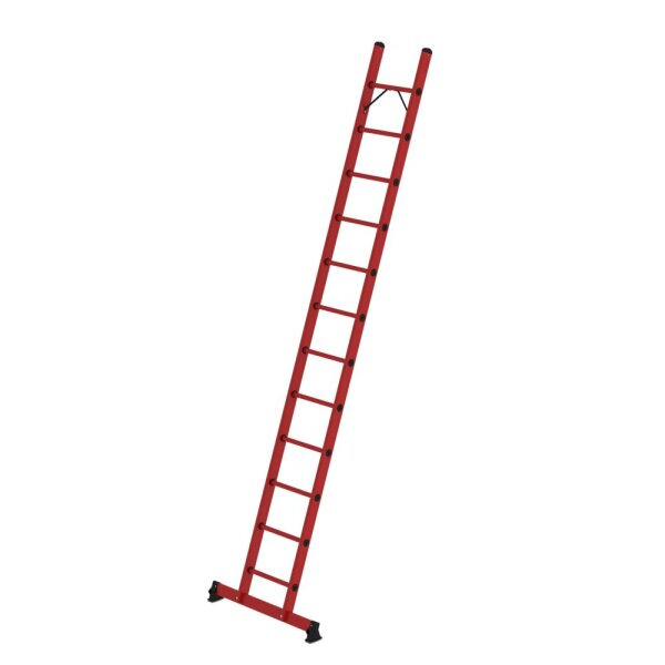 Sprossen-Anlegeleiter GFK mit nivello®-Traverse 12 Sprossen (Länge: 3,59m)