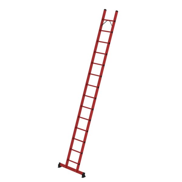 Sprossen-Anlegeleiter GFK mit nivello®-Traverse 14 Sprossen (Länge 4,15m)