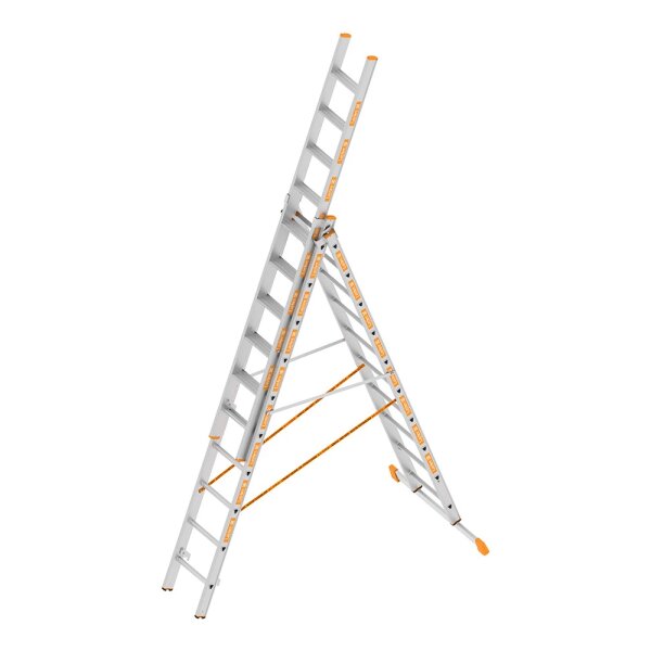 Allzweckleiter 3-teilig mit Stufen